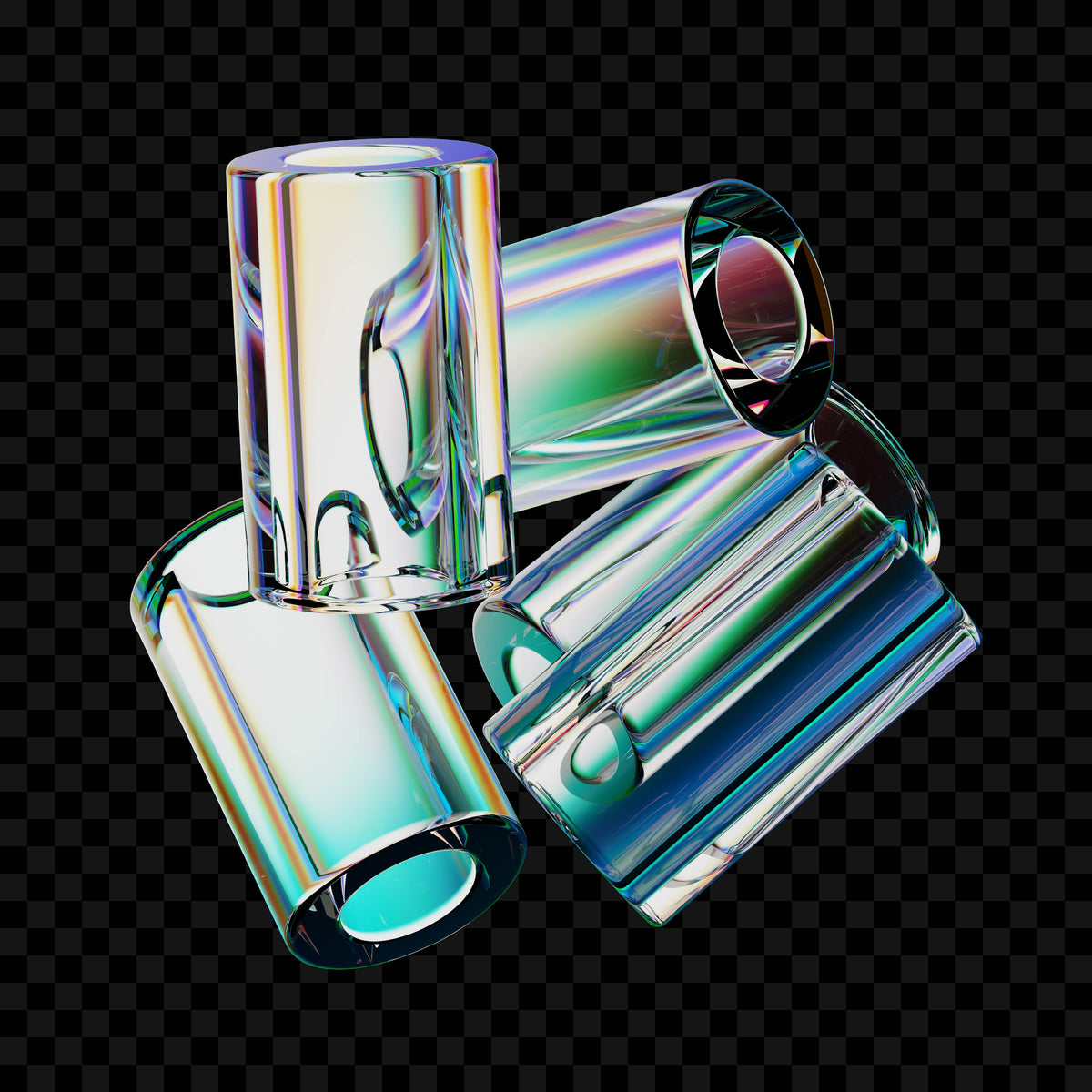 Tubes Asset Pack (Vol.4) Glass Geometric PNGs Jason Santos