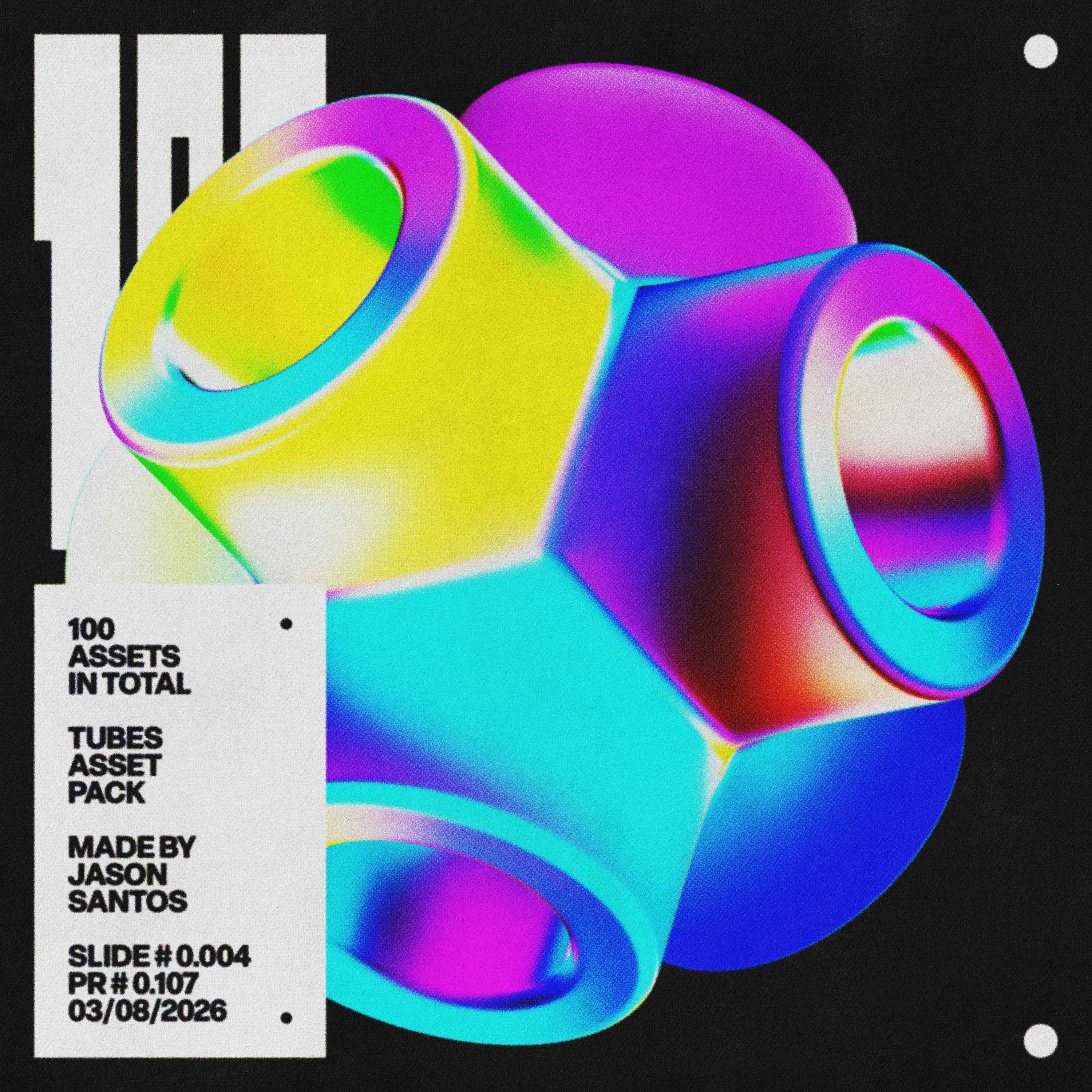 Tubes Asset Pack (Vol.5) Holographic Pipe PNGs Jason Santos