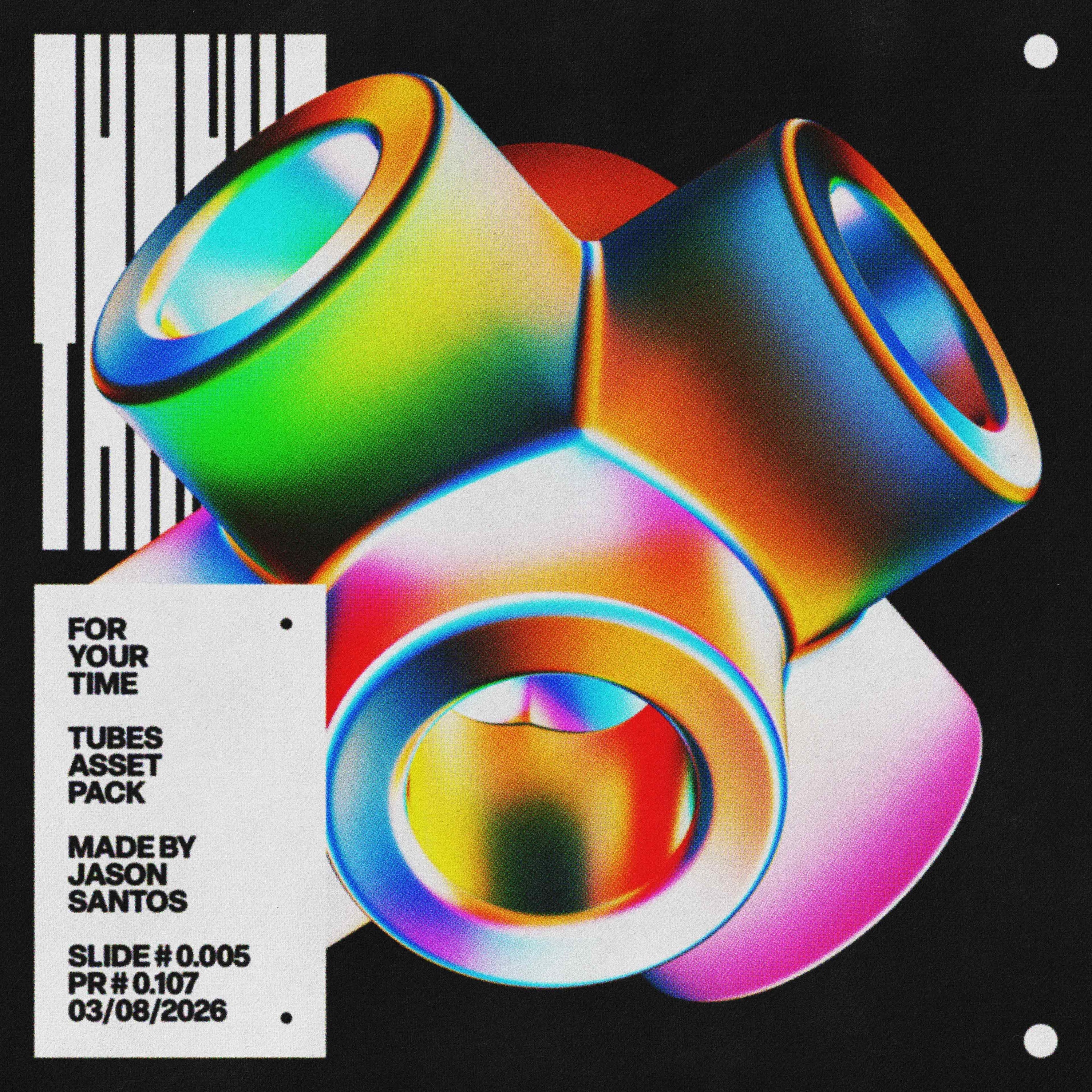 Tubes Asset Pack (Vol.5) Holographic Pipe PNGs Jason Santos