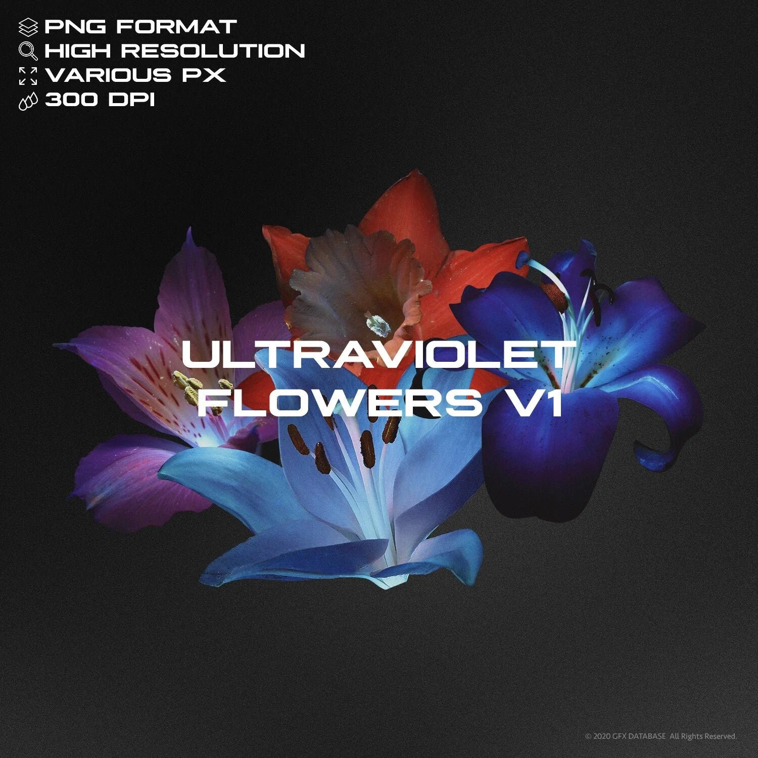 Ultraviolet Flowers Pack (Vol.1) GFX Database