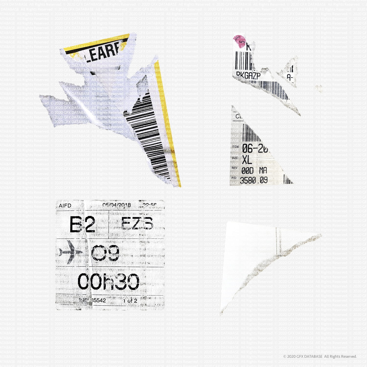 Used Postal Packaging Stickers (Vol.1) GFX Database