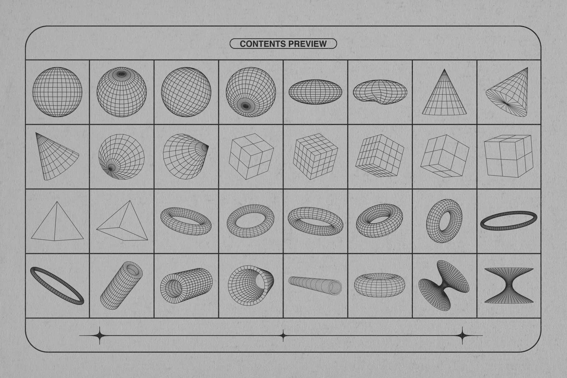 Wireframe Vector Shapes MiksKS