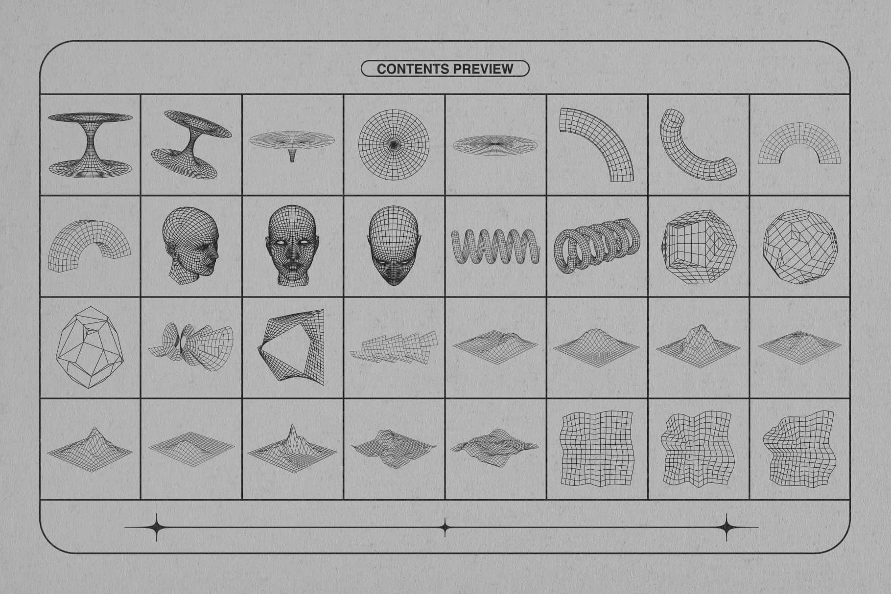 Wireframe Vector Shapes MiksKS