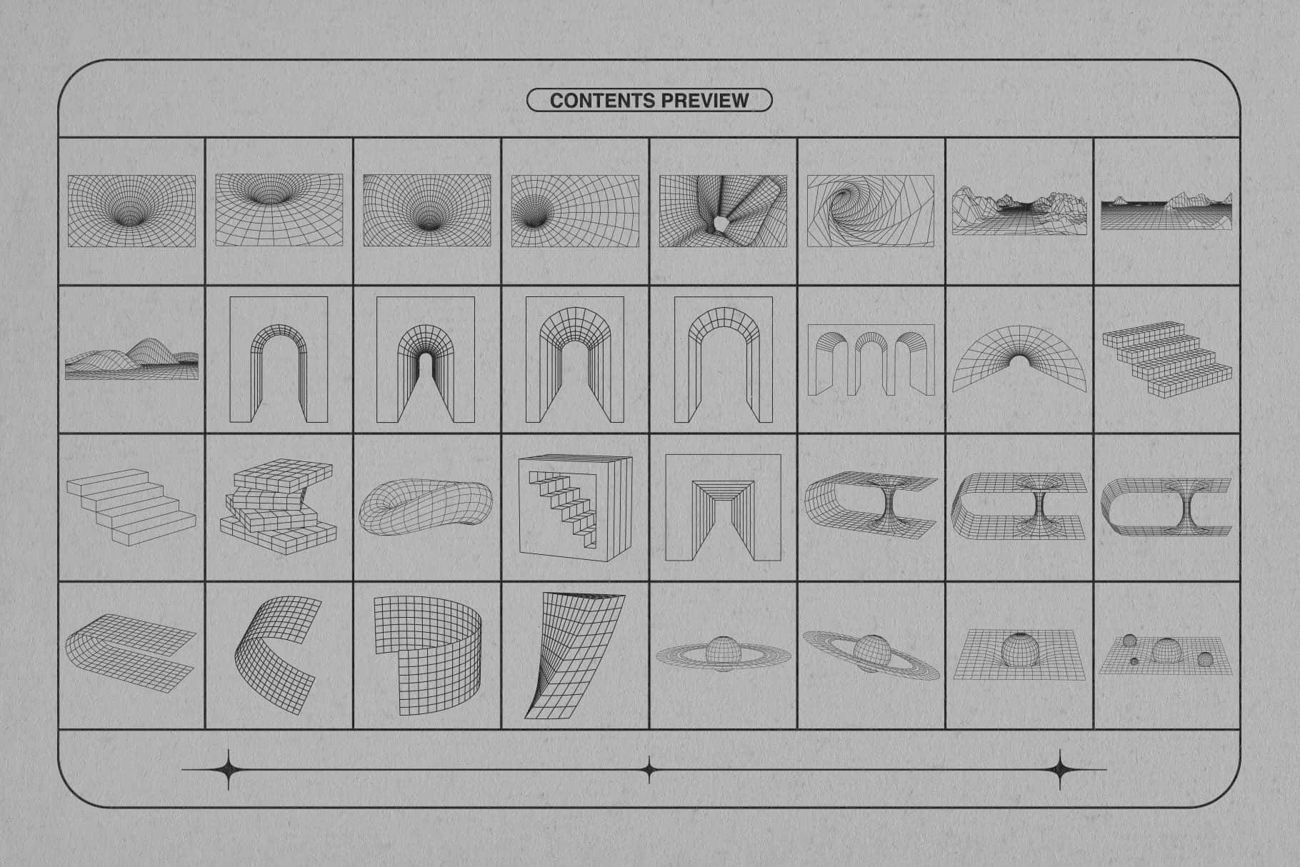 Wireframe Vector Shapes MiksKS