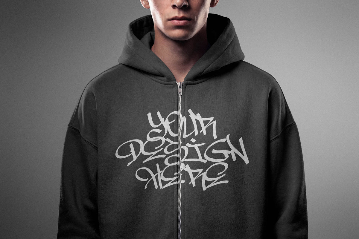 Streetwear Zip Hoodie Print Mockup Pixelbuddha