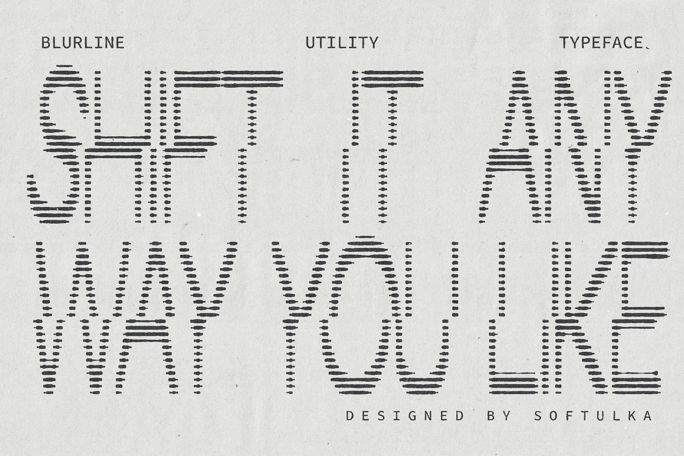 Blurline Utility Typeface Softulka
