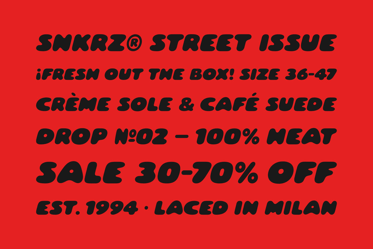 SNKRZ Chunky Streetwear Font hvnter