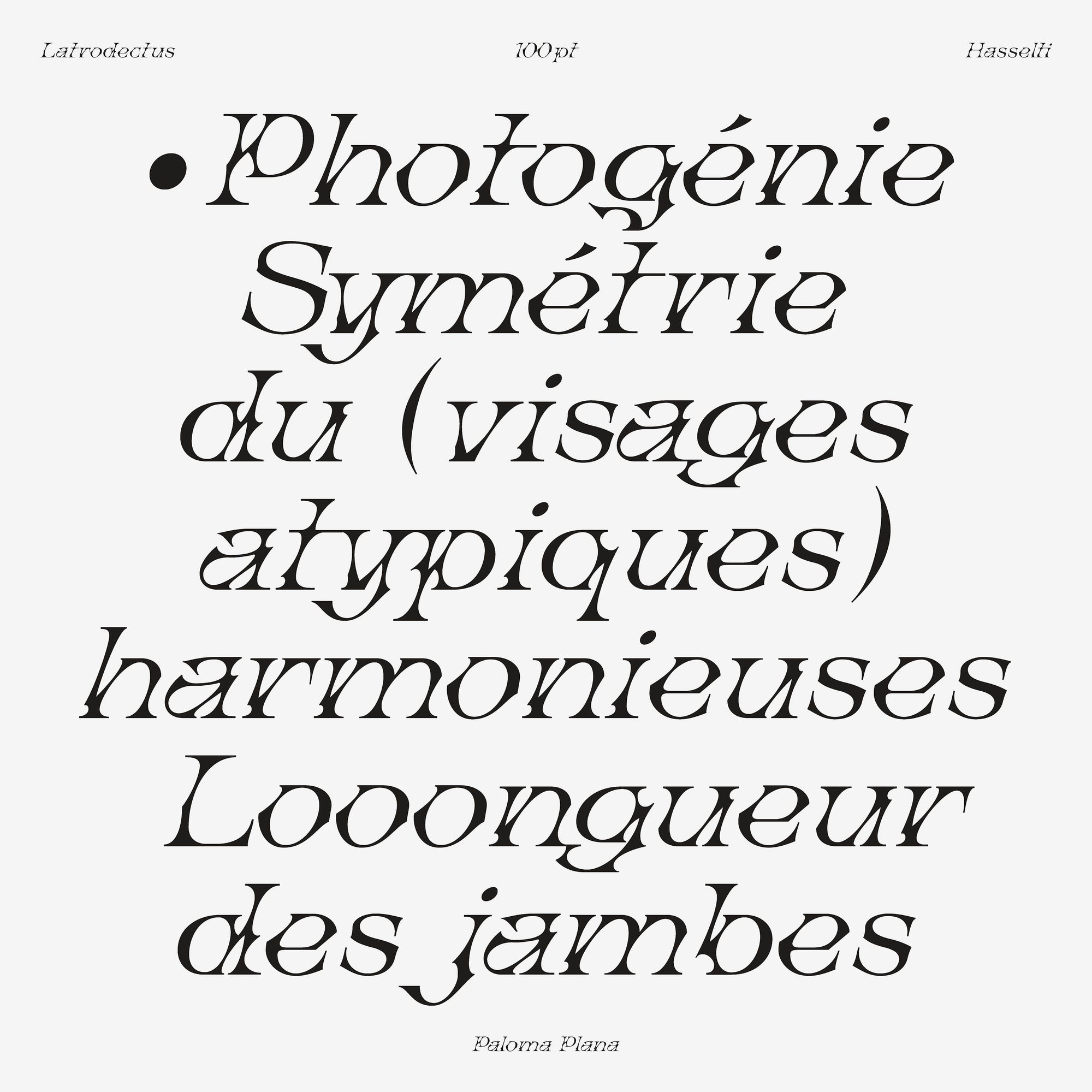 Latrodectus Hasselti Typeface Paloma Plana