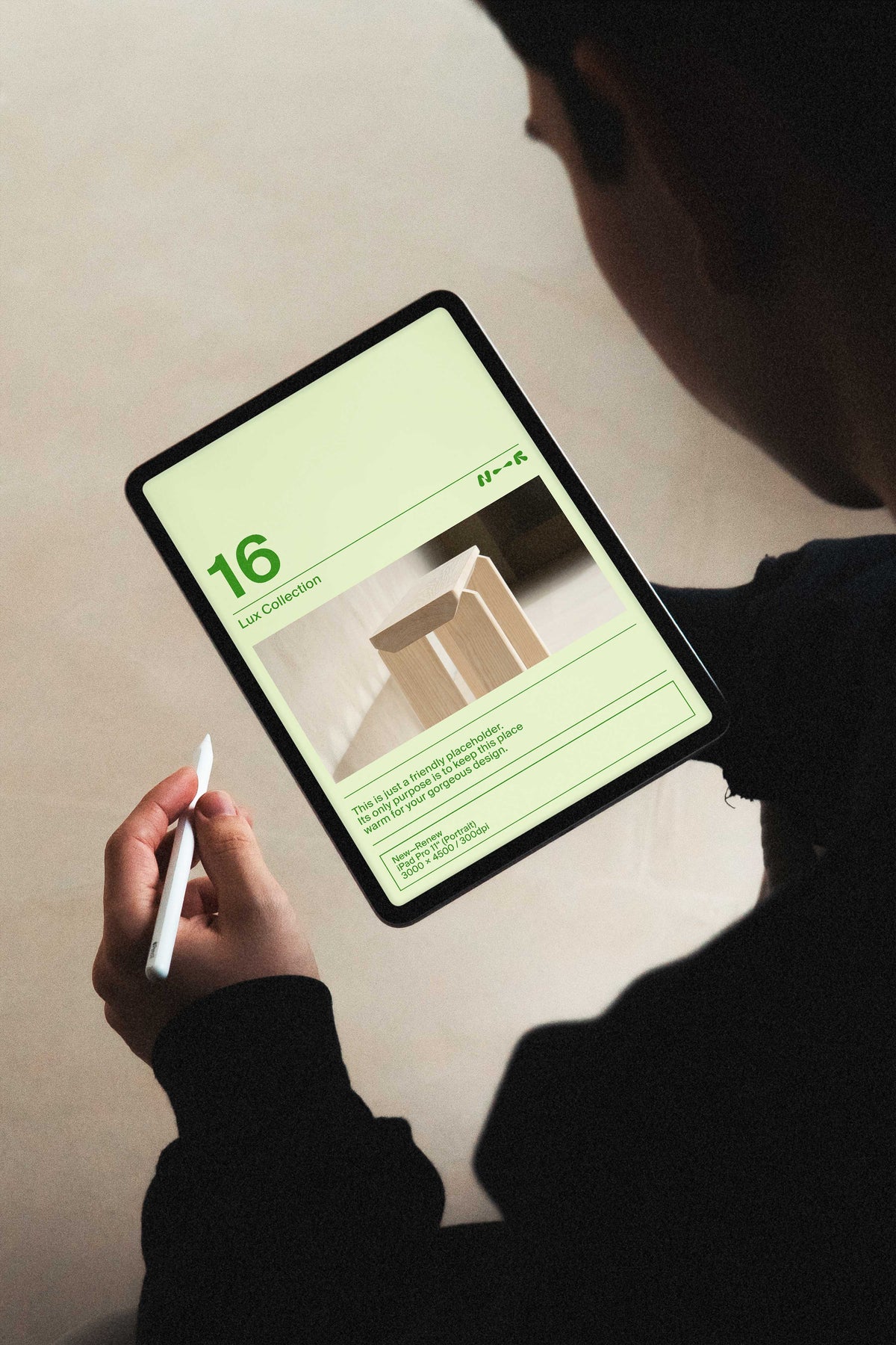 Casual Handheld iPad Pro Mockup • LUX 016 New—Renew