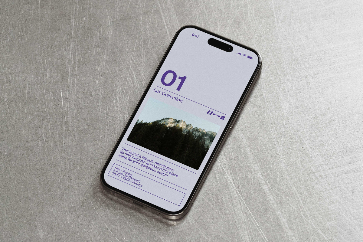 Industrial iPhone Pro Mockup • LUX 001 New—Renew