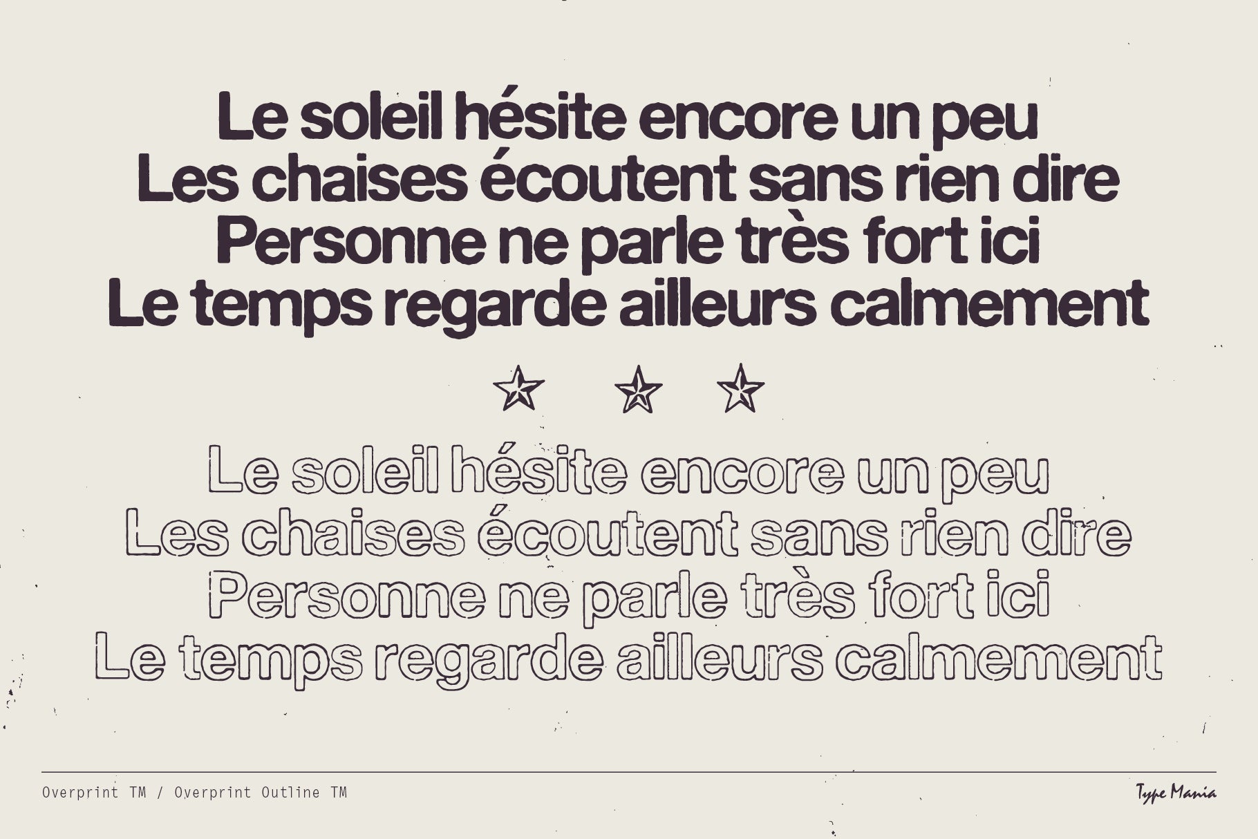 Overprint Outline TM Type Mania
